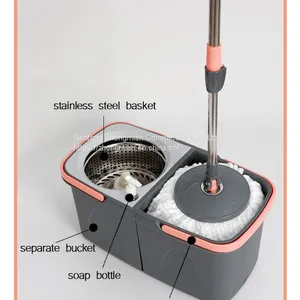 Microfiber Spin Mop With Double Buckets 360 Spinning Magic Quick Dry Mop thumbnail-2