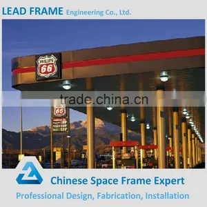 Low Price Steel Space Frame Structure Gas Station Canopy thumbnail-5