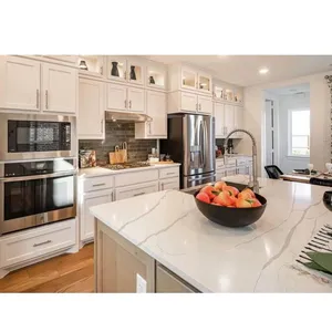 Code：1025，Calacatta Artificial Stone Quartz Slab Kitchen Countertops thumbnail-3