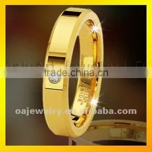 Wholesale Mens Jewlery Fahsion Gold Plating Tungsten Ring thumbnail-1