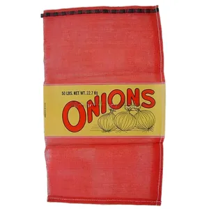 PRINTED PP LENO MESH BAG WITH BAND LABEL LOGO FOR ONIONS thumbnail-5