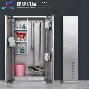 304 Stainless Steel School Shopping Mall Cleaning Tool Storage Cabinet thumbnail-2
