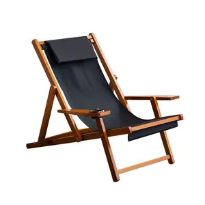 Outdoor Picnic Portable Comfortable Wood Grain Aluminum Foldable Camping Chairs thumbnail-1