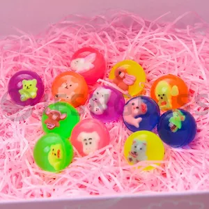 Factory Wholesale Various Design 20mm 27mm 32mm 35mm 38mm 45mm 49mm 56mm 60mm 3D Animal Bouncy Toy Rubber Balls thumbnail-4
