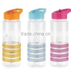 2015 Hot Sale Silicone/diamond Ring Leak-proof Tritan Fruit Infuser Water Bottle thumbnail-4