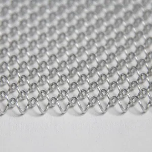Aluminium Decorative Steel Metal Wire Screen Woven Architectural Mesh Ceiling Curtain Hanging Drapery Coil for Interior Design thumbnail-4