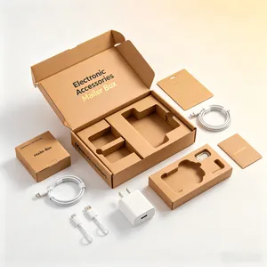 Electronic Accessories Mailer Box Custom Logo Printed USB Cable Charger Earphone Paper Packaging Box thumbnail-1