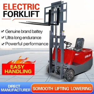 China's New Narrow Aisle Mini Hydraulic Stacker Forklift Pallet Stacker 0.5-2 Ton Electric Lead-Acid Battery Solid Tire Electric thumbnail-2