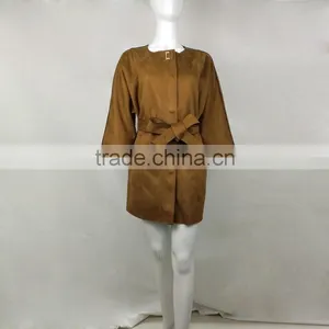2015 Women Trench Coat Long Sleeve Coats Jackets for Ladies thumbnail-2
