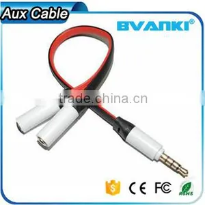 2016 Best Products for Import 2 In1 3.5mm Jack 1 Male to 2 Female Car Audio Aux Stereo Cable Online Shopping Free Samples Supplier's Choice thumbnail-1
