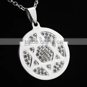 Full Rhinestone Titanium Steel Six-pointed Star Pendant Necklace Wholesale thumbnail-3