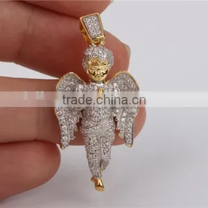 New Arrivaling Micro Setting Zircon Pendant 925 Silver Angel Wings Jewelry thumbnail-5