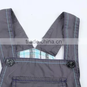 Kid's 100%cotton Dark Grey Cheap Stock Clothing Suspender Pants thumbnail-3