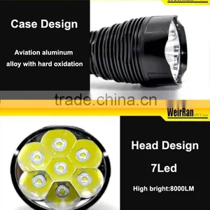 (130219) Top Selling 8000 Lumen Outdoor Aluminium High Power Beam Flashlight thumbnail-4