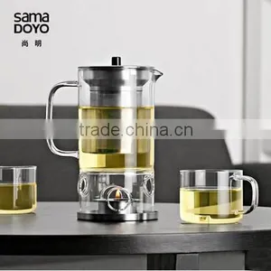2015 New Arrival! Handblown Glass Teapot, Transparent Glass Teapot, Teapot With Warmer thumbnail-1