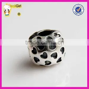 Jewelry Finding Beads 925 Sterling Silver Heart Charm Clasp Stopper Beads thumbnail-1