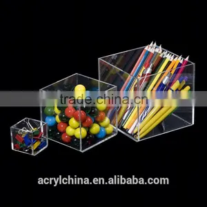 Gift Boxes 5 Sides Clear Acrylic Storage Cube Box Top Open thumbnail-1