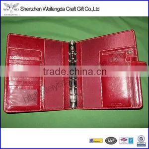 Classic Red Leather Planner Organizer Binder Notebook Cover Ring Binder thumbnail-1