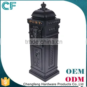The Most Popular Style In Europe High Hardness Black Free Standing Residential Decorative Mail Boxes From China thumbnail-1