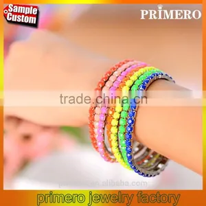 Sparkling Single-row Full Rhinestone Fluorescent Bracelet Bangle Fashion Jewelry thumbnail-1