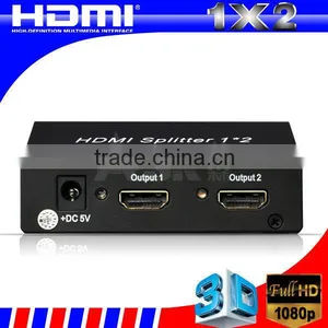 2 Ports HDMI 1x2 Powered Splitter Ver 1.3 Certified for Full HD 1080P With Deep Color & HD Audio and Max Bandwidth of 10.2Gbps thumbnail-1
