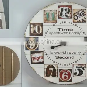 Distressed Wood Wall Clock Big Size thumbnail-1