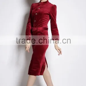 Custom Velvet Ladies Fashion Dresses Winter 2014 High Quality Woman Clothes Quality Choice thumbnail-6