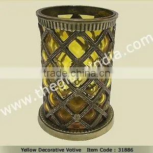 Blown Glass--Yellow Decorative Votive thumbnail-1