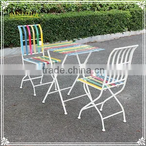 Custom Colorful Metal Patio Furniture Set Table and Chairs for Garden Deco thumbnail-6