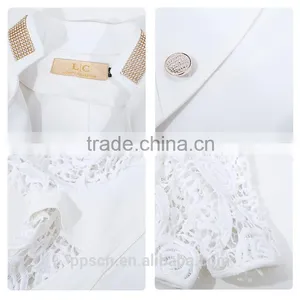 OEM Guangzhou Supplier White One Button Lace Office Wear Formal Latest Women Jacket & Blazer Design Quality Choice thumbnail-3