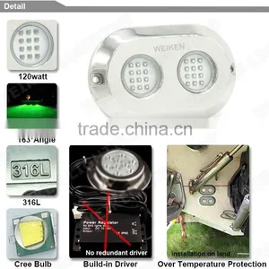 Hot Sale IP68 120w 12v Outdoor Swimming Pool Marine Yacht Led Underwater Deck Lights thumbnail-3