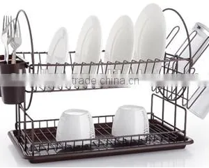 LBY Fashionable 2 Tiers Dish Rack With Tray and Cutlery Holder (B) thumbnail-1