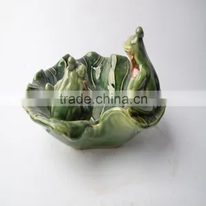 Ceramic Plate of Lotus Leaf With Frog thumbnail-3