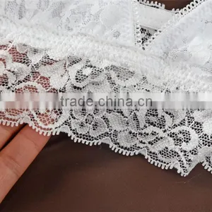 Handmade Lace Bra, White Lace Bralette, Delicate Mesh Bra,Soft Lace Triangle Bralette thumbnail-5