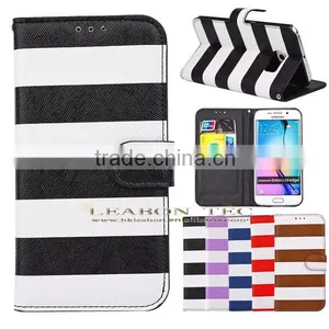 Hot New Products for 2015, Fancy Color Strip Wallet Leather Case for Samsung Galaxy s6 Edge, thumbnail-3