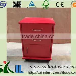 Modern Adjustable Red Color Storage Bedside Table Cabinet thumbnail-1