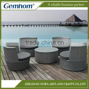 Gemhom 4 Seat Rattan Tub Cushion Chair Set thumbnail-1