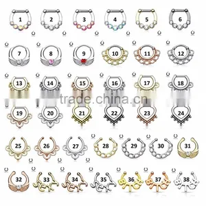 Surgical Steel Septum Clicker Nose RIngs thumbnail-1