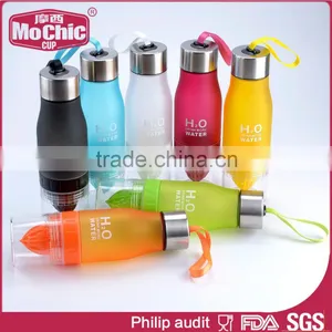 Mochic Custom Tritan Lemon Drinking Water Bottle for Travel / Fashion BPA Free Plastic Sport Drink Bottle With Stainless Steel thumbnail-2