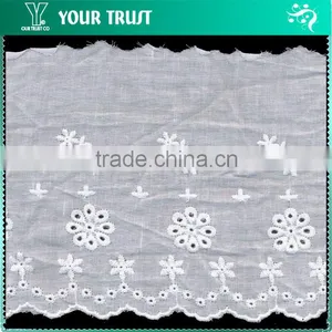 Width 14.0 Centimeter Flora White Cotton Trimming Lace thumbnail-1