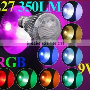350LM RGB Led Lighting Colorful 9W B22 /E27/GU10 LED Bulb Lamp With Remote Control thumbnail-2
