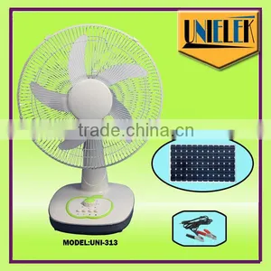 Mini Solar Power Home System 2000RPM Powerful Copper Motor Table 12 Volt Rechargable Fan thumbnail-6