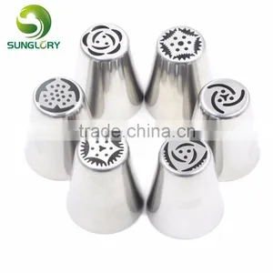 6pcs Stainless Steel Russian Tulip Nozzles Flower Icing Piping Tips Pastry Tubes Set thumbnail-5