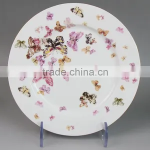 China Supplier Butterfly Glazed Bulk Dinner Plate, Unique Dinner Plates thumbnail-3