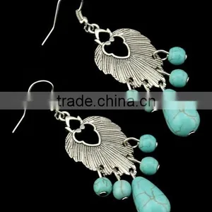 2016 New Design Boho Vintage Alloy Turquoise Long Earrings For Women thumbnail-4