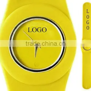 Good Price for Promotion Custom Printed Logo Silicone Slap Watch thumbnail-1