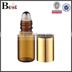 8ml Amber Essential Oil Glass Bottles, 304 Metel Rolloer thumbnail-2