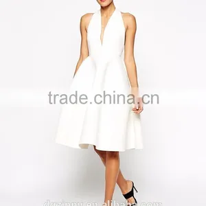 Fashion Plain Dyed Plunging Front Woman Dress Open Back Prom Dresses 2015 thumbnail-5