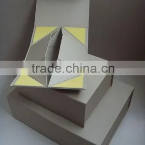 Top! Brown Colour Collapsible Cardboard Rigid Storage Box With Sticker thumbnail-1