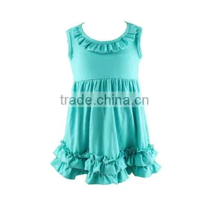 Latest Designs Summer Autumn 95% Cotton Ruffle Sleeveless Girls Clothing 2016 Baby Dress thumbnail-3